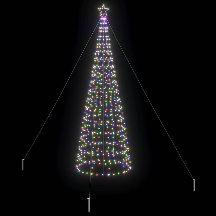 LED juletræ med 800 LED'er med jordspyd Flerfarvet 400 cm Jern