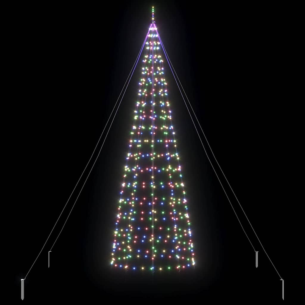LED juletræ med 800 LED'er med jordspyd Flerfarvet 400 cm Jern