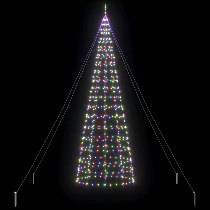 LED juletræ med 800 LED'er med jordspyd Flerfarvet 400 cm Jern