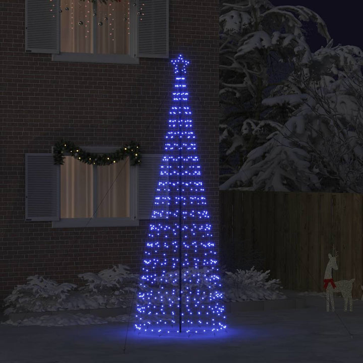 LED juletræ med 800 LED'er med jordspyd Blå 400 cm Jern
