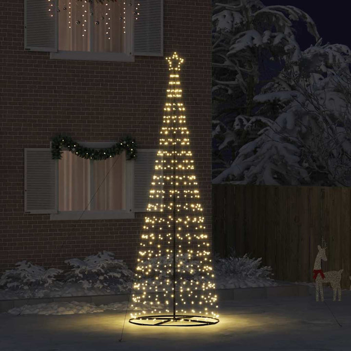 LED juletræ med 800 LED'er med jordspyd Varm hvid 400 cm Jern
