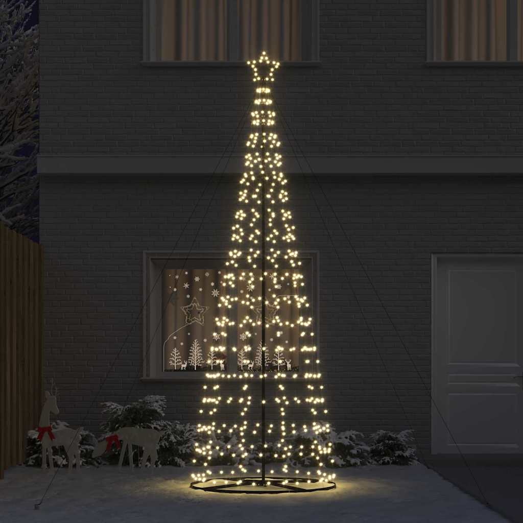 LED juletræ med 800 LED'er med jordspyd Varm hvid 400 cm Jern