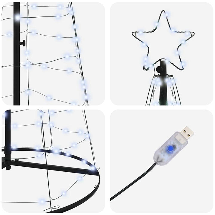 LED juletræ med 800 LED'er med jordspyd Kold hvid 400 cm Jern