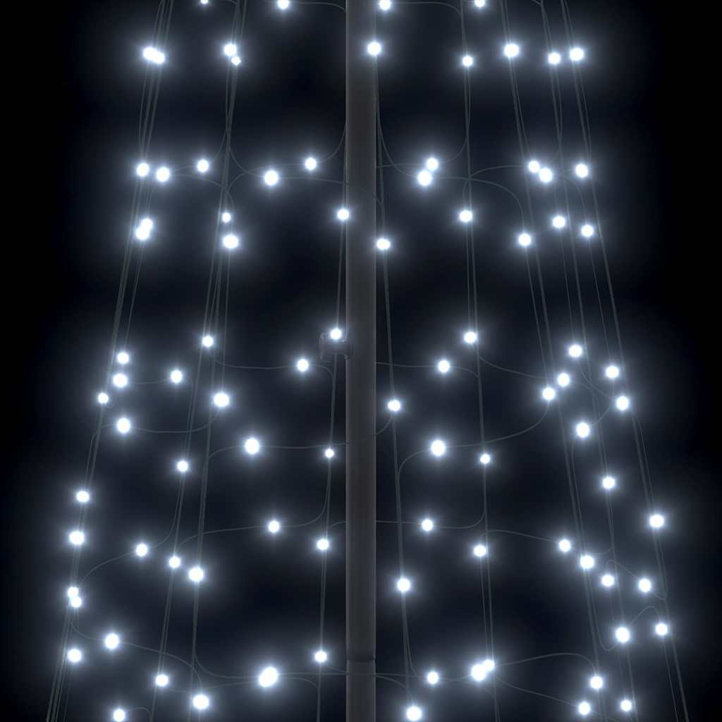 LED juletræ med 800 LED'er med jordspyd Kold hvid 400 cm Jern