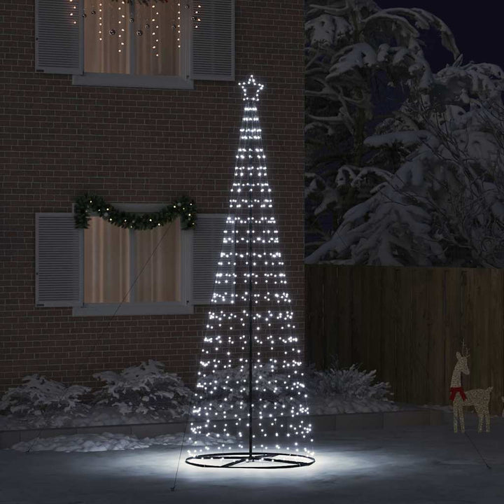 LED juletræ med 800 LED'er med jordspyd Kold hvid 400 cm Jern