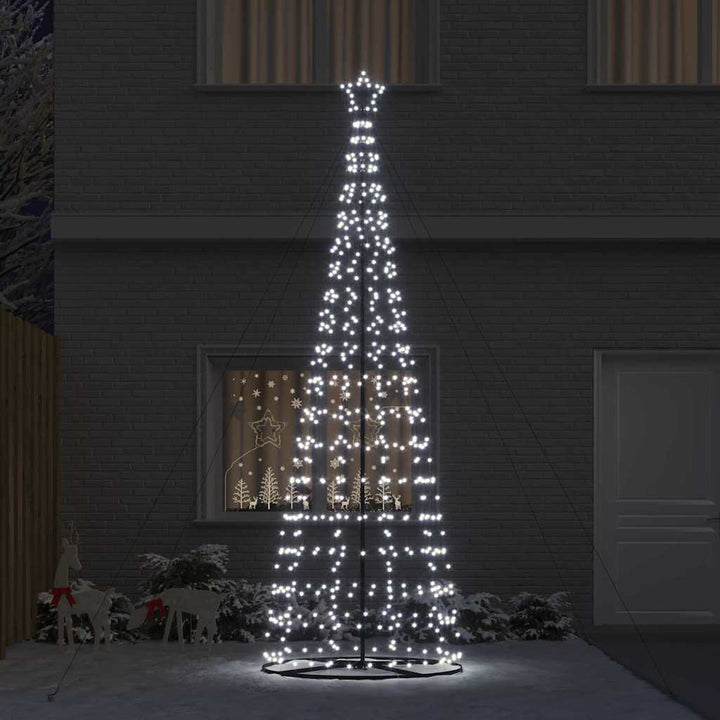 LED juletræ med 800 LED'er med jordspyd Kold hvid 400 cm Jern