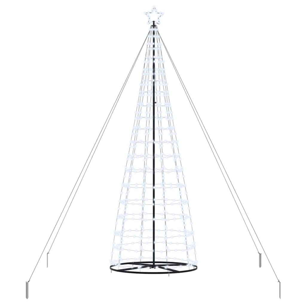 LED juletræ med 800 LED'er med jordspyd Kold hvid 400 cm Jern
