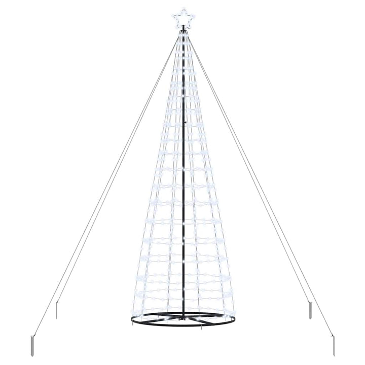 LED juletræ med 800 LED'er med jordspyd Kold hvid 400 cm Jern