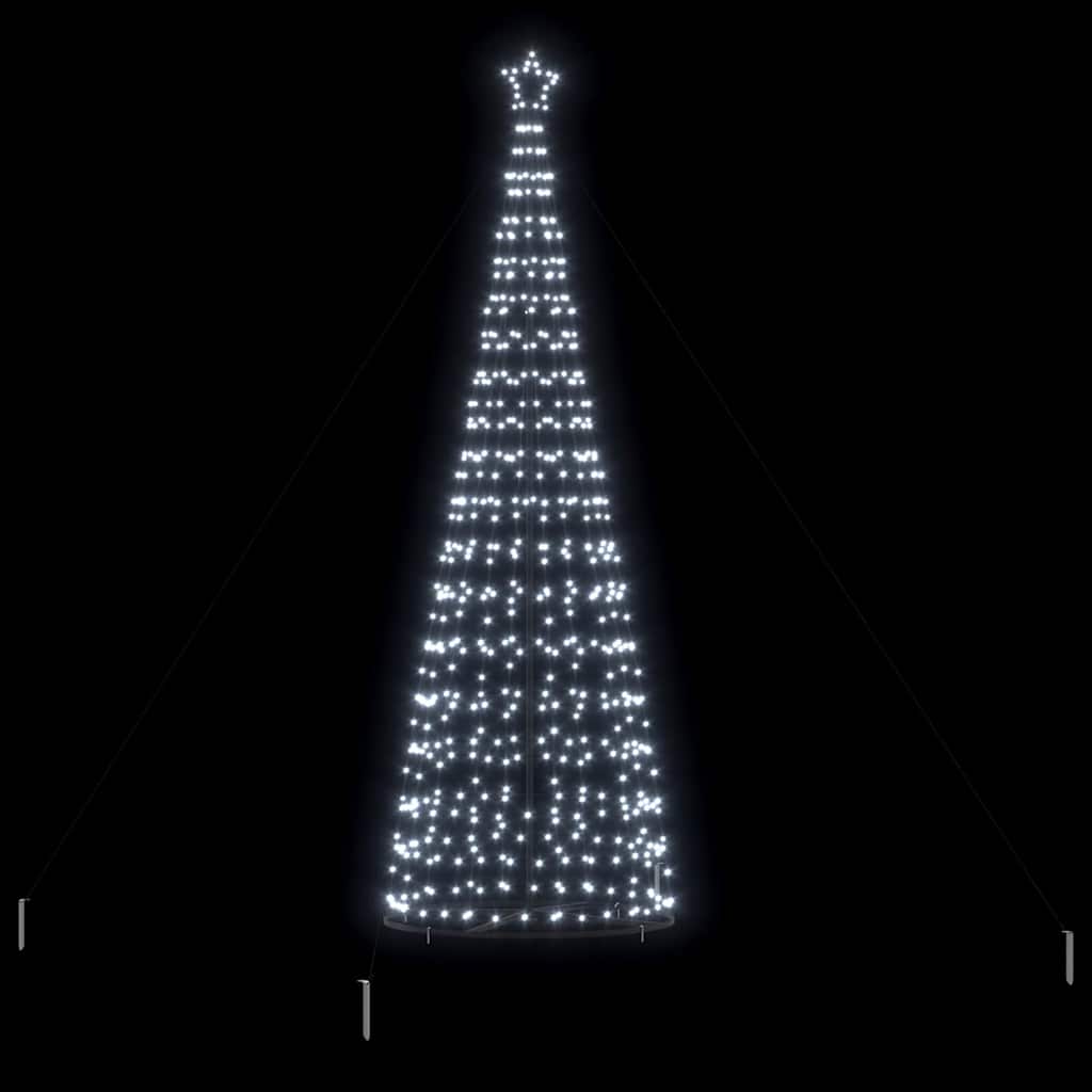 LED juletræ med 800 LED'er med jordspyd Kold hvid 400 cm Jern