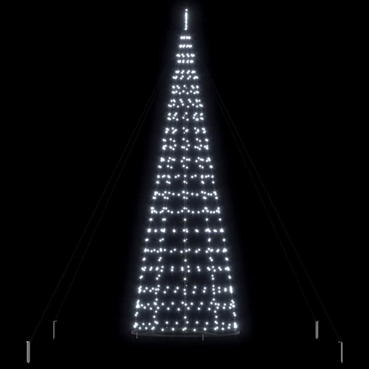 LED juletræ med 800 LED'er med jordspyd Kold hvid 400 cm Jern