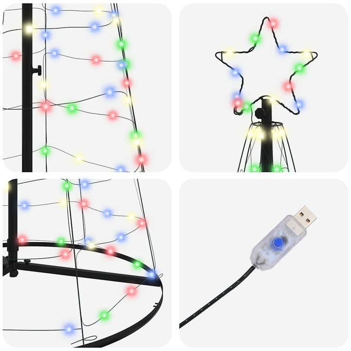 LED juletræ med 800 LED'er med jordspyd Flerfarvet 400 cm Jern