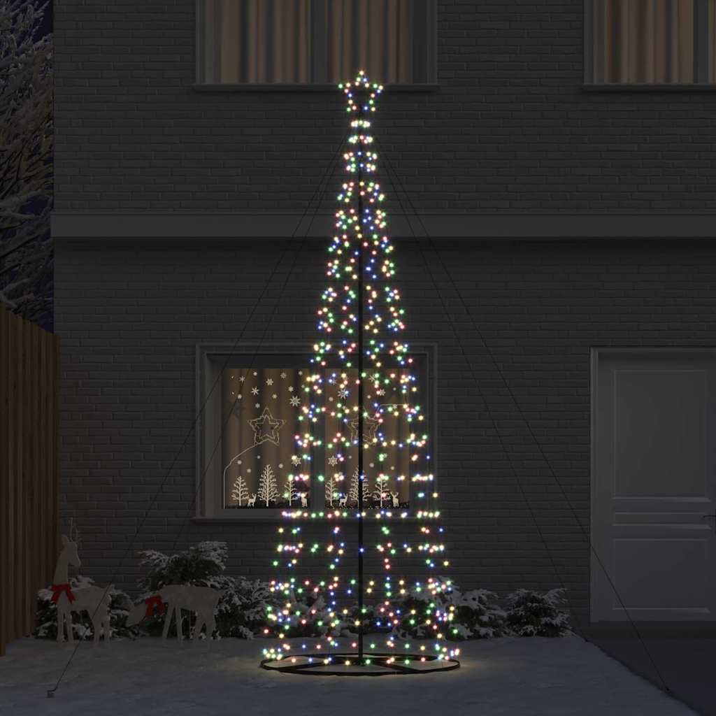 LED juletræ med 800 LED'er med jordspyd Flerfarvet 400 cm Jern