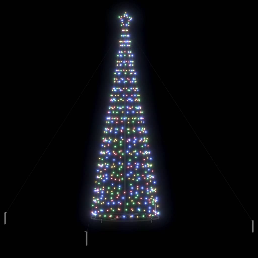 LED juletræ med 800 LED'er med jordspyd Flerfarvet 400 cm Jern