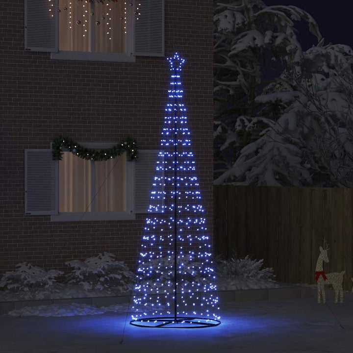 LED juletræ med 800 LED'er med jordspyd Blå 400 cm Jern