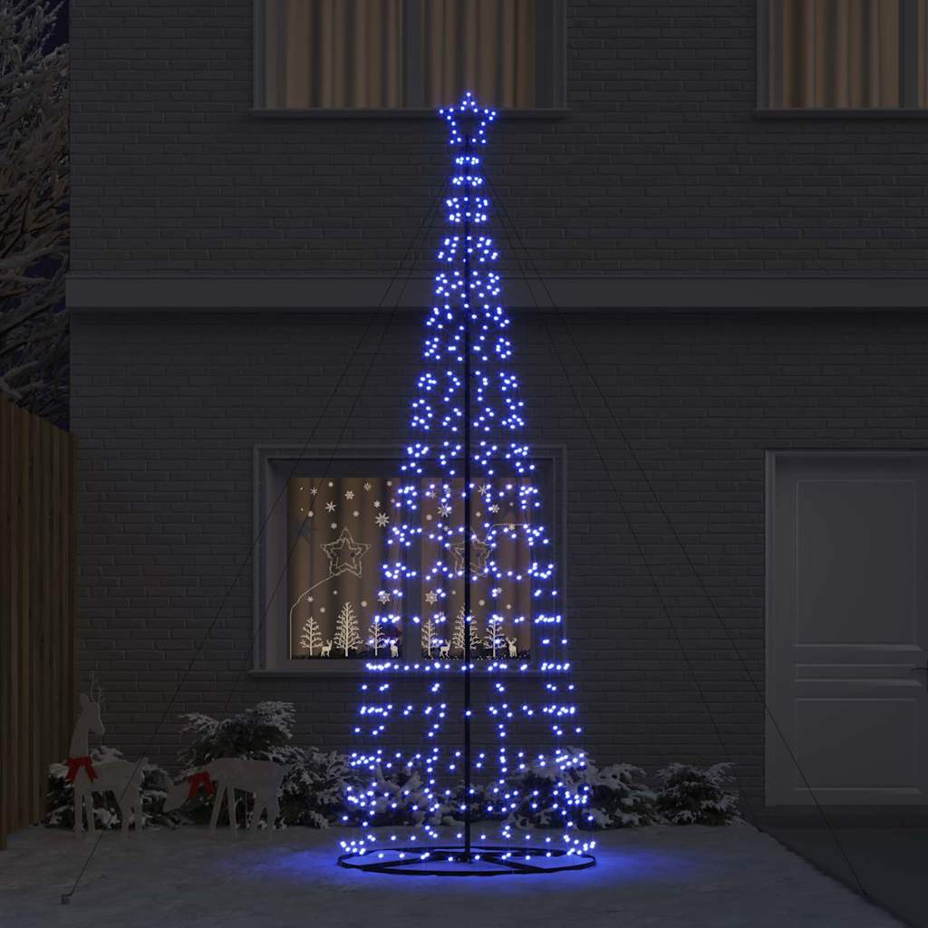 LED juletræ med 800 LED'er med jordspyd Blå 400 cm Jern
