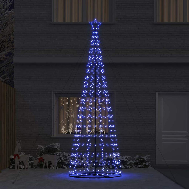 LED juletræ med 800 LED'er med jordspyd Blå 400 cm Jern