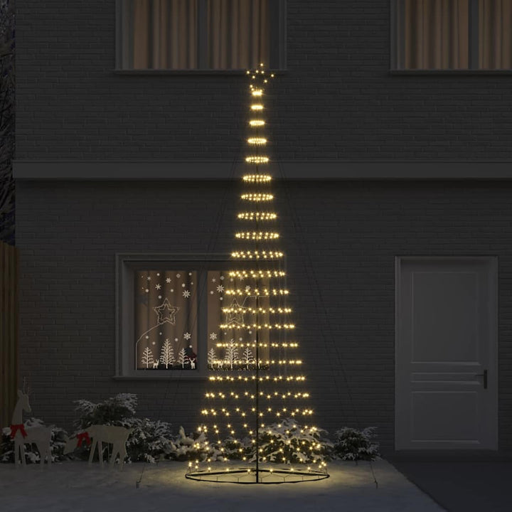 LED juletræ med stativ Varm hvid 138.5 x 138.5 x 399 cm Metal