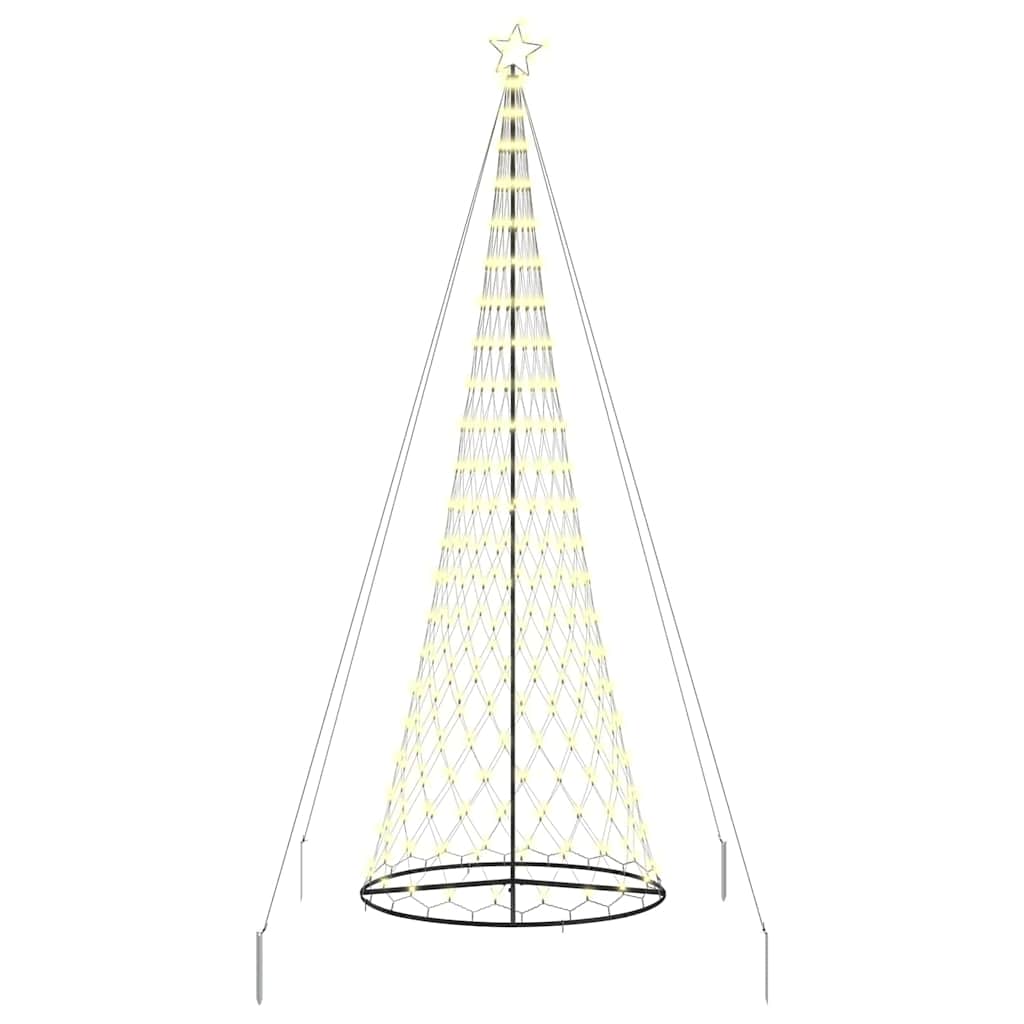 LED juletræ med stativ Varm hvid 138.5 x 138.5 x 399 cm Metal