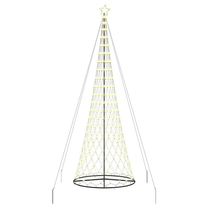 LED juletræ med stativ Varm hvid 138.5 x 138.5 x 399 cm Metal