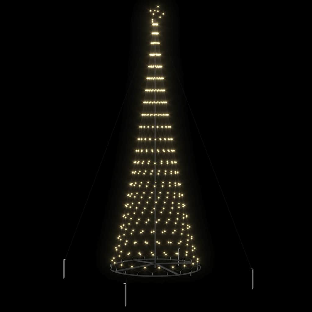 LED juletræ med stativ Varm hvid 138.5 x 138.5 x 399 cm Metal