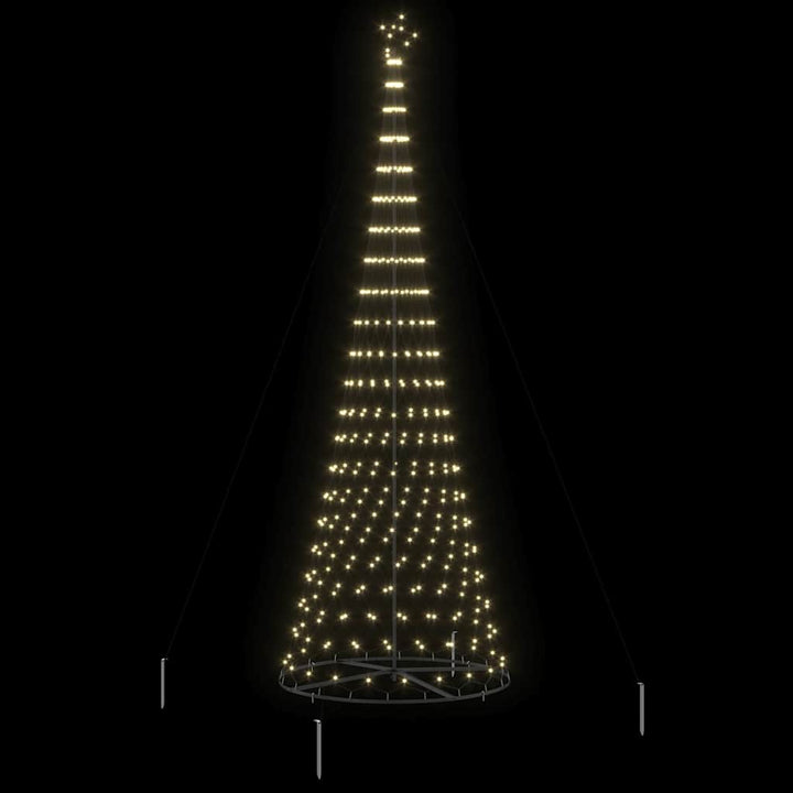 LED juletræ med stativ Varm hvid 138.5 x 138.5 x 399 cm Metal