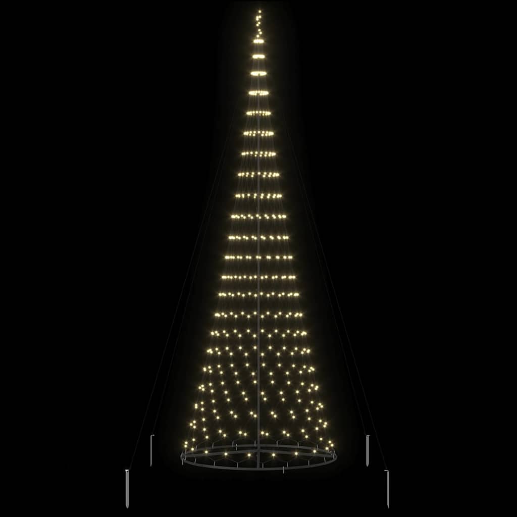 LED juletræ med stativ Varm hvid 138.5 x 138.5 x 399 cm Metal