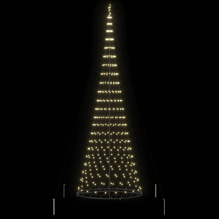 LED juletræ med stativ Varm hvid 138.5 x 138.5 x 399 cm Metal
