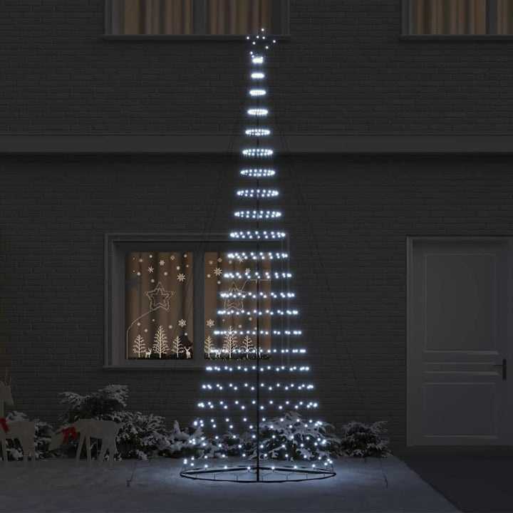 LED juletræ med stativ Kold hvid 138.5 x 138.5 x 399 cm Metal
