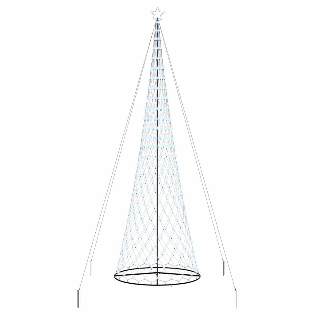 LED juletræ med stativ Kold hvid 138.5 x 138.5 x 399 cm Metal