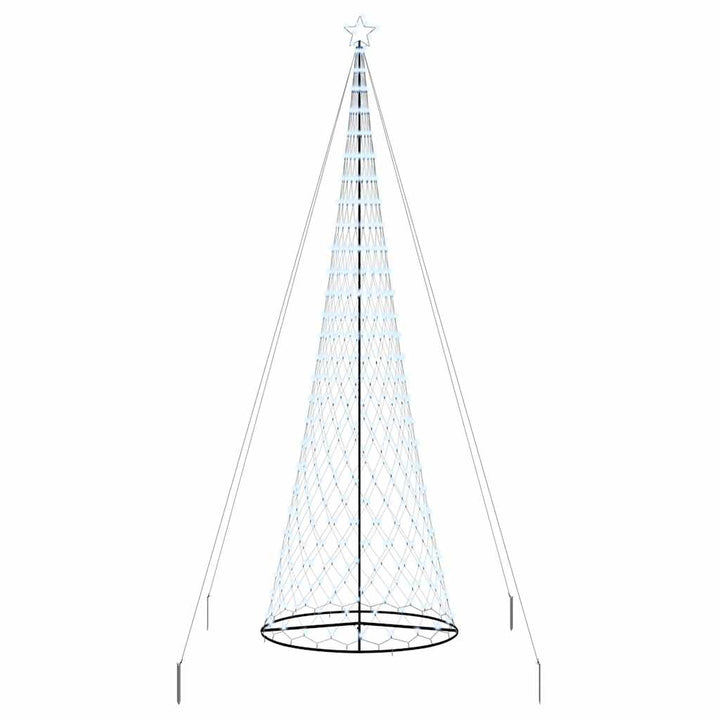 LED juletræ med stativ Kold hvid 138.5 x 138.5 x 399 cm Metal