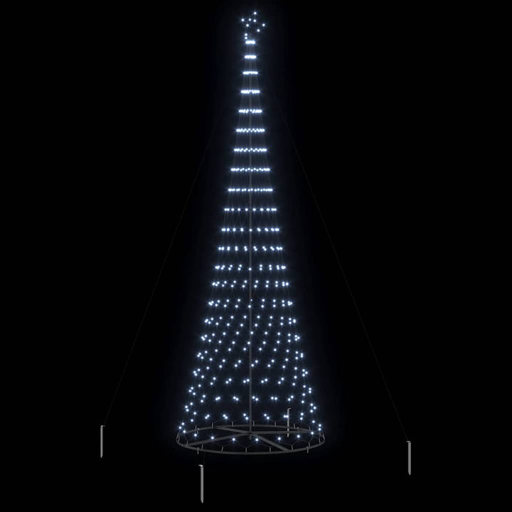 LED juletræ med stativ Kold hvid 138.5 x 138.5 x 399 cm Metal