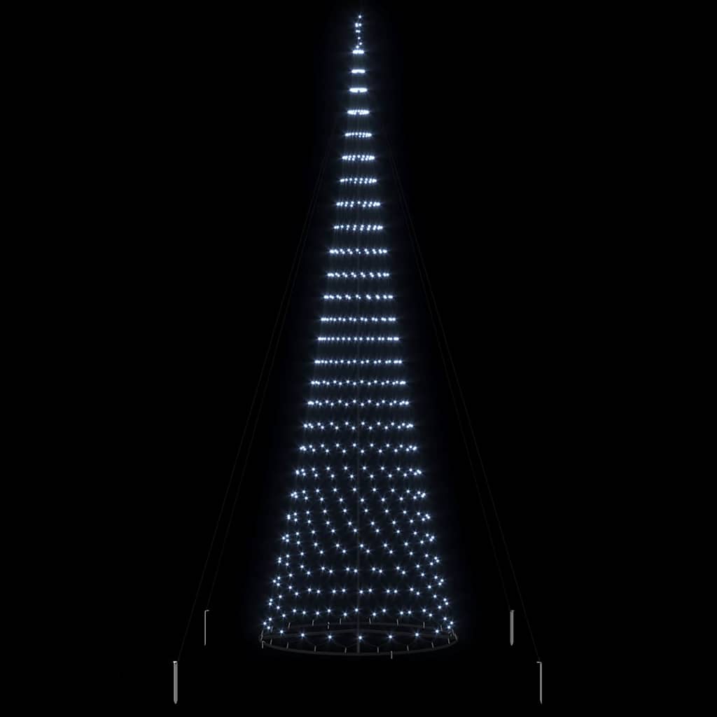LED juletræ med stativ Kold hvid 138.5 x 138.5 x 399 cm Metal