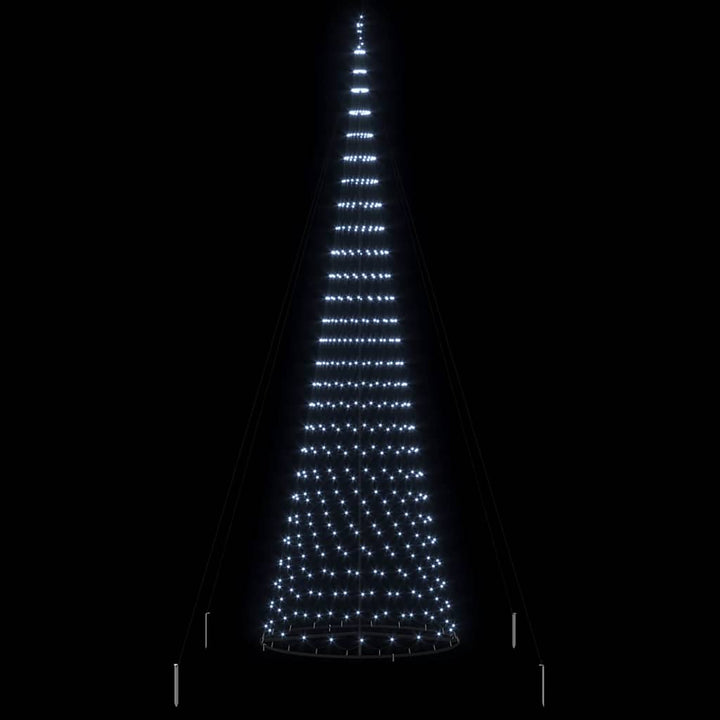 LED juletræ med stativ Kold hvid 138.5 x 138.5 x 399 cm Metal