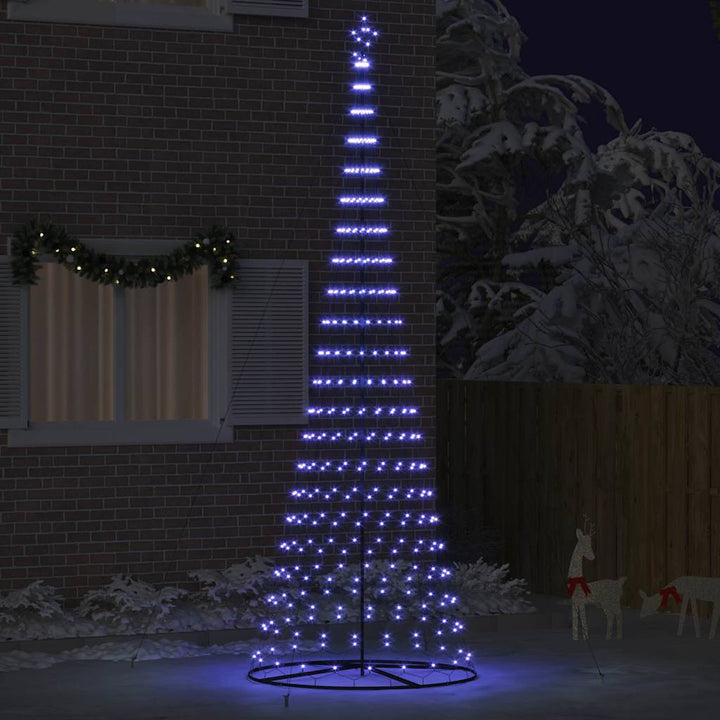 LED juletræ med 450 LED'er Blå 138.5 x 138.5 x 399 cm Metal