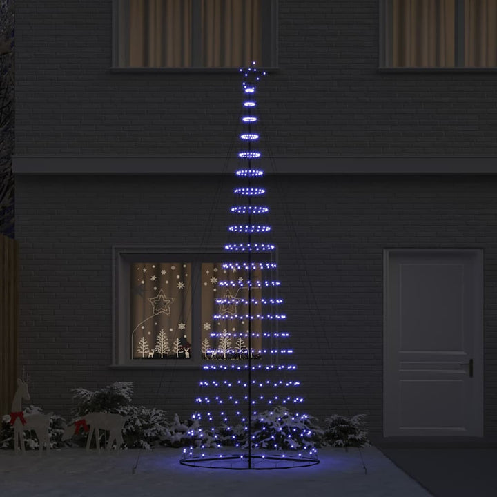 LED juletræ med 450 LED'er Blå 138.5 x 138.5 x 399 cm Metal