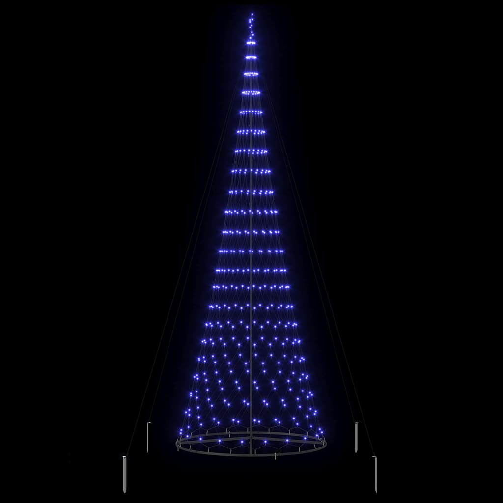 LED juletræ med 450 LED'er Blå 138.5 x 138.5 x 399 cm Metal
