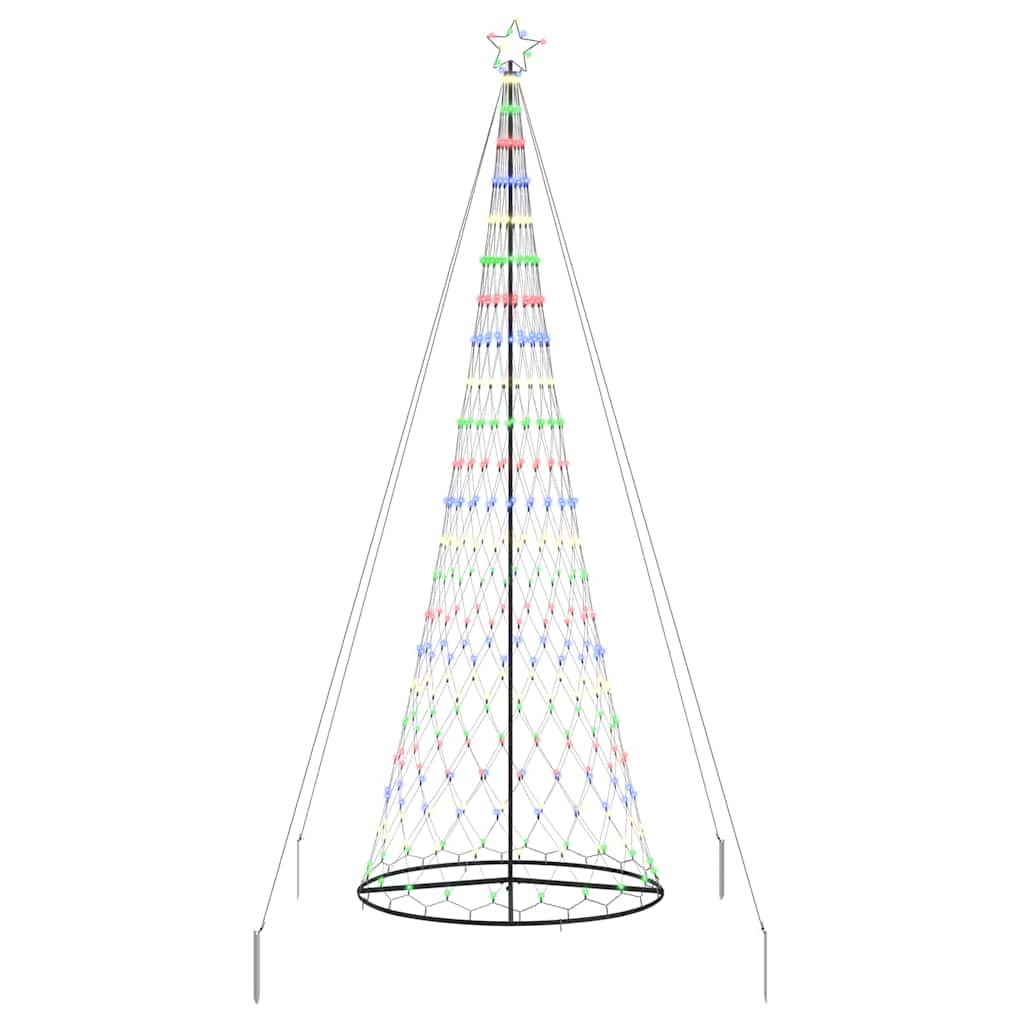 LED juletræ med stativ Flerfarvet 138.5 x 138.5 x 399 cm Metal