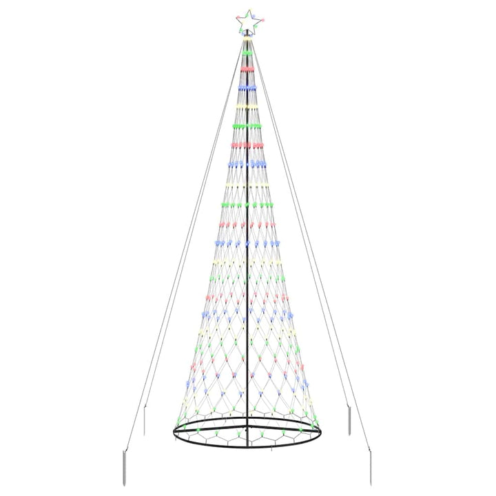 LED juletræ med stativ Flerfarvet 138.5 x 138.5 x 399 cm Metal