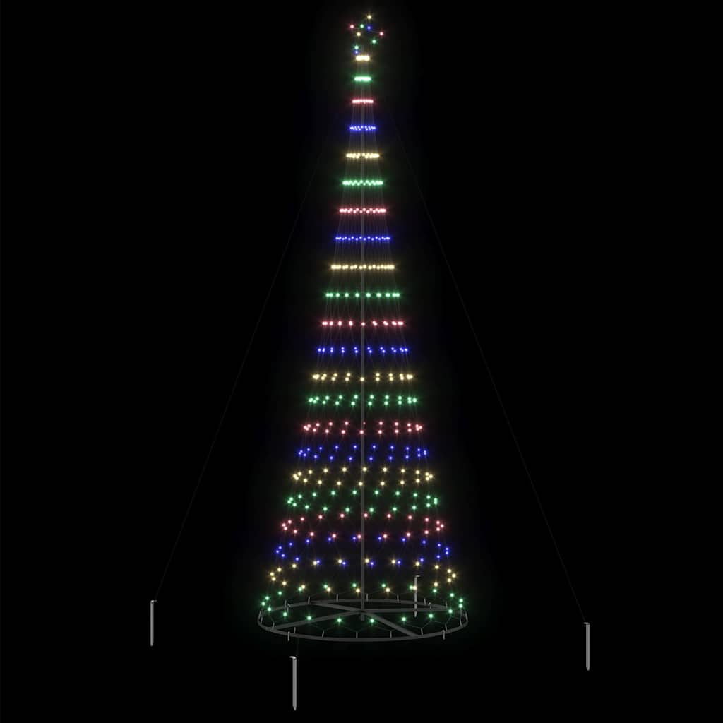 LED juletræ med stativ Flerfarvet 138.5 x 138.5 x 399 cm Metal