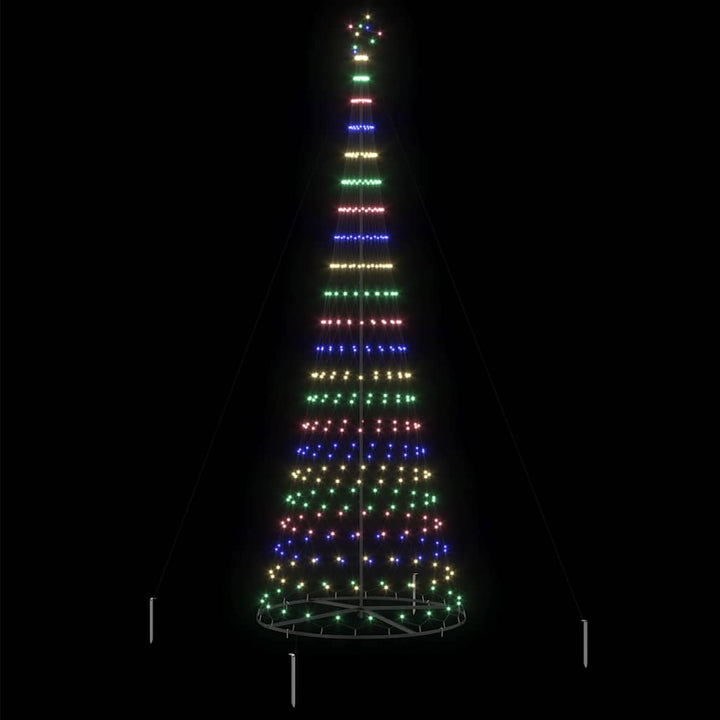 LED juletræ med stativ Flerfarvet 138.5 x 138.5 x 399 cm Metal