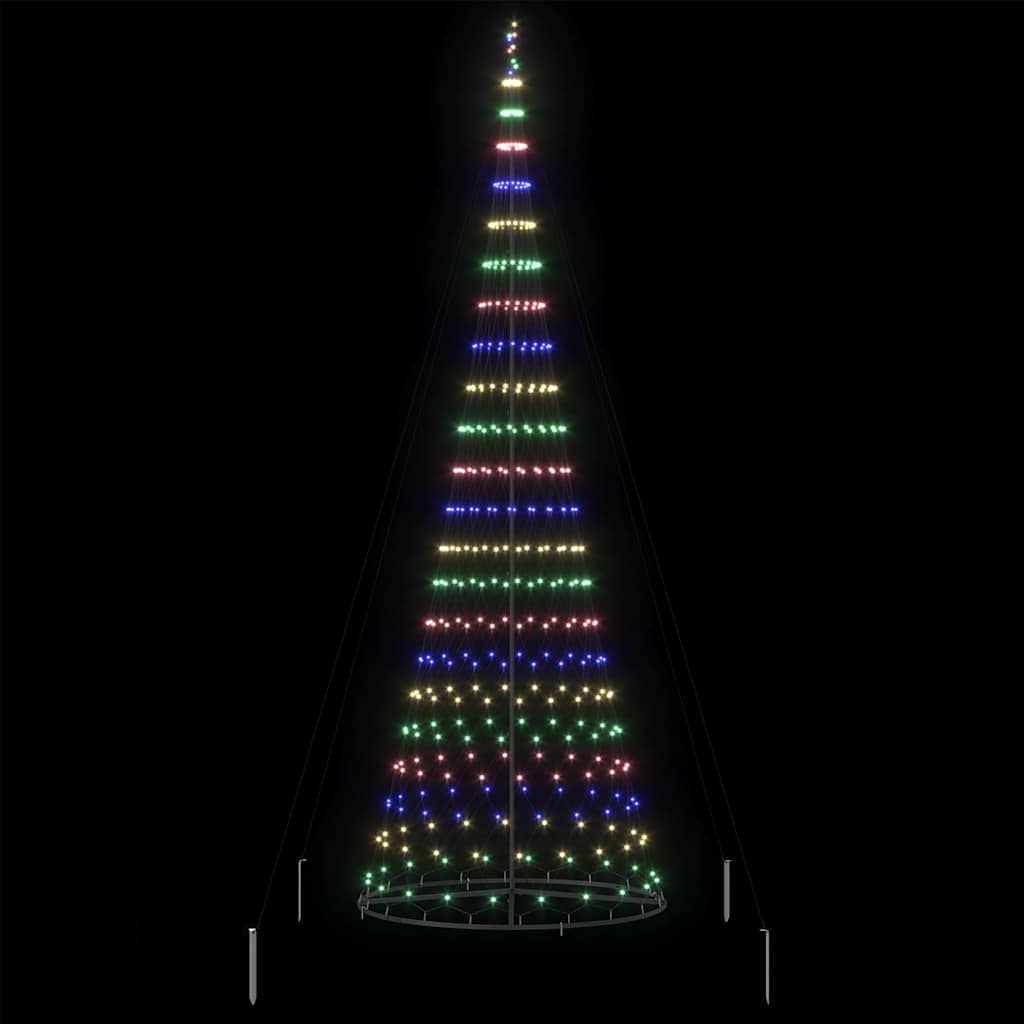 LED juletræ med stativ Flerfarvet 138.5 x 138.5 x 399 cm Metal