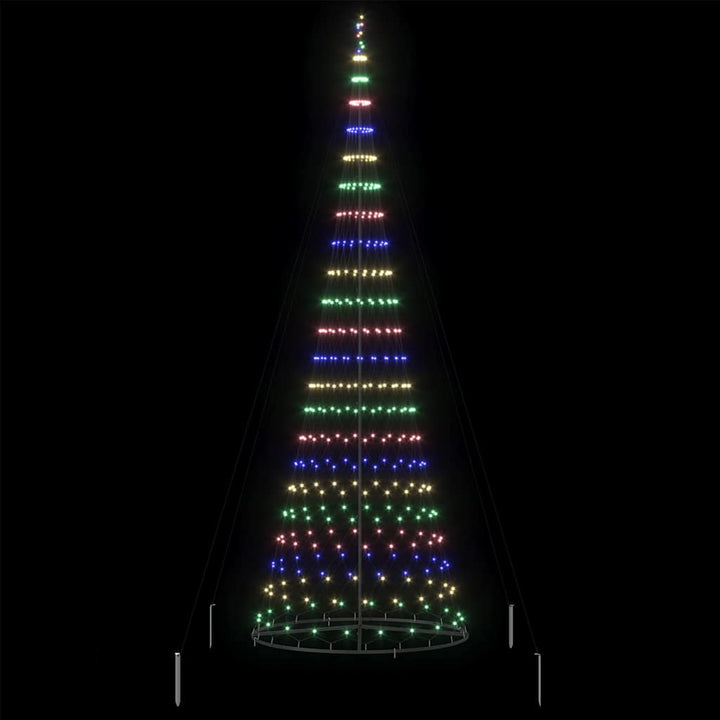 LED juletræ med stativ Flerfarvet 138.5 x 138.5 x 399 cm Metal