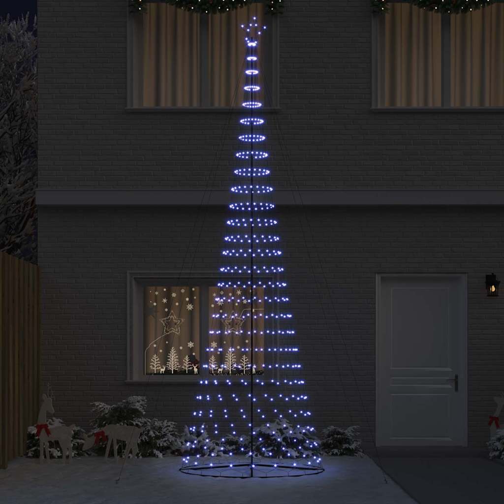 LED juletræ med 550 LED'er Blå 160 x 160 x 500 cm Metal