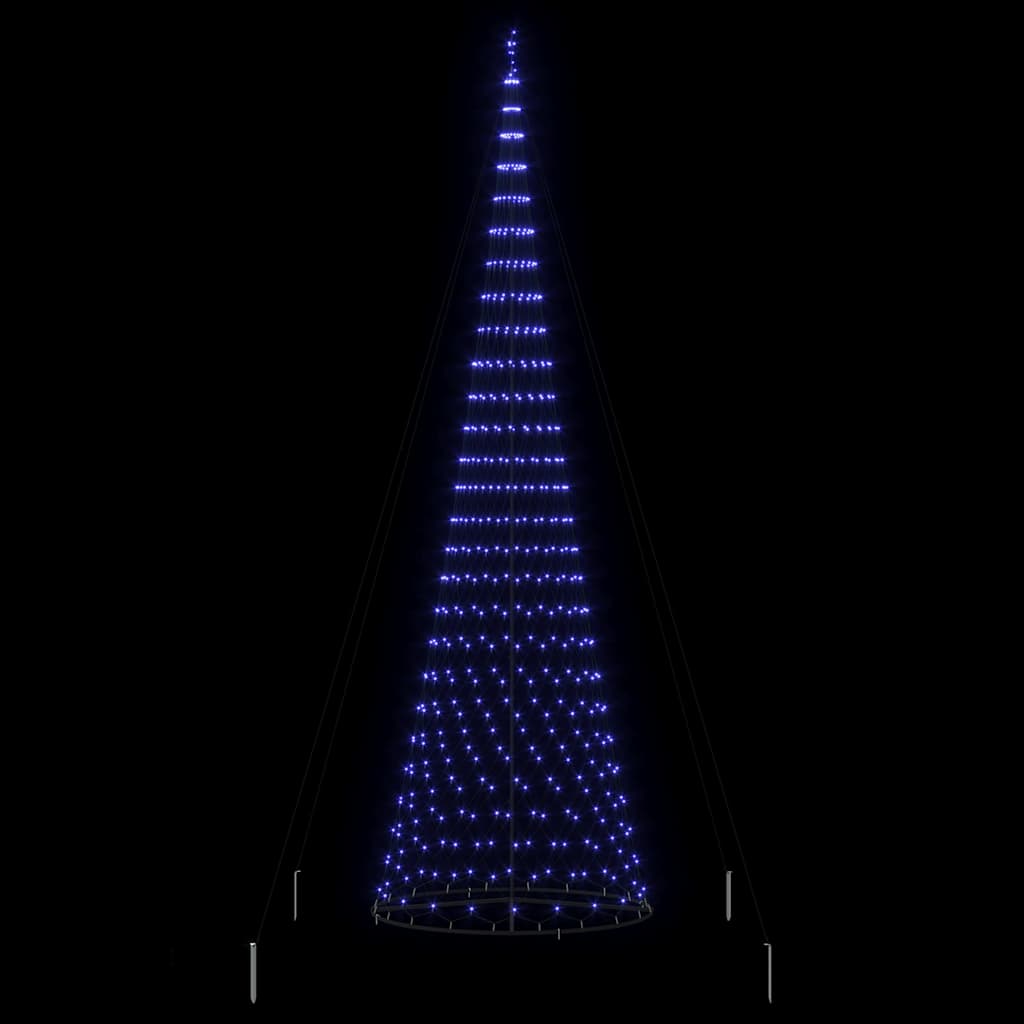 LED juletræ med 550 LED'er Blå 160 x 160 x 500 cm Metal