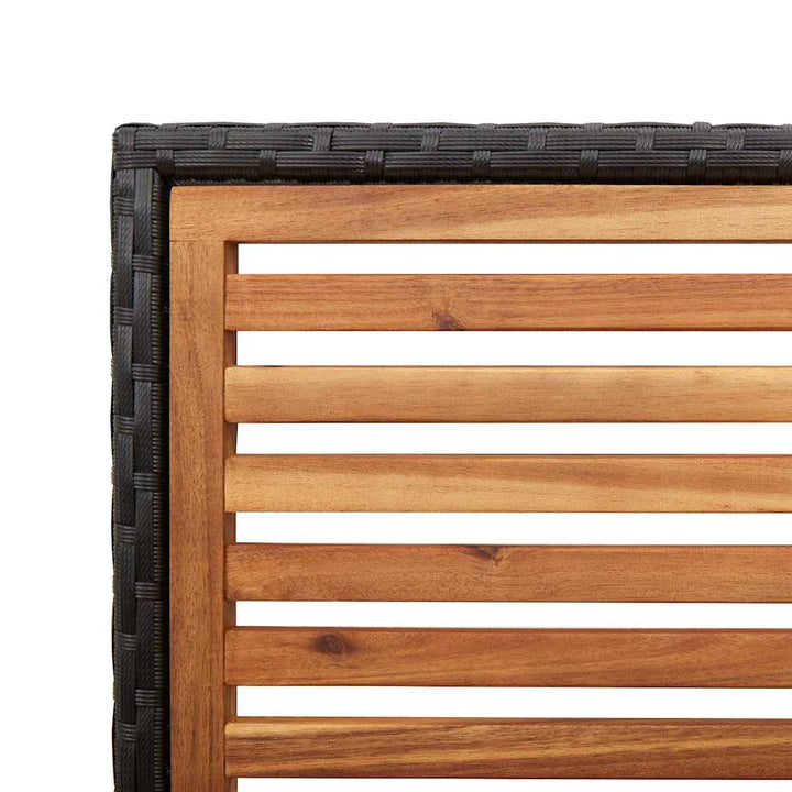 Have stapelstole 4 pcs Brun og sort Solid akacietræ, PE rattan