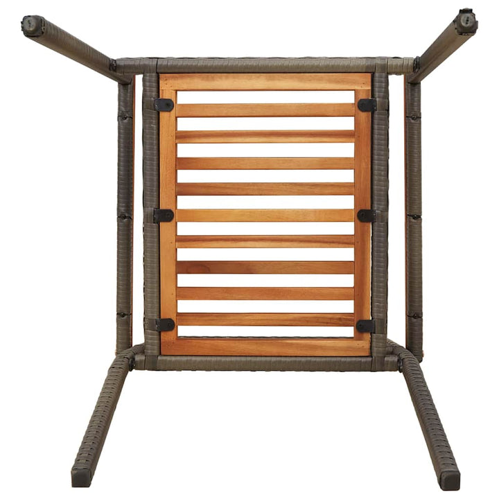 Have stapelstole 4 pcs Brun og grå Solid akacietræ, PE rattan