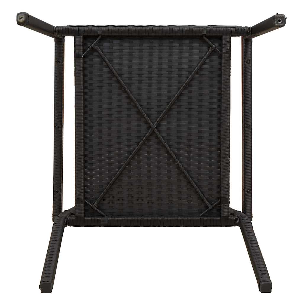 Have stapelstole 4 pcs Sort og Brunt PE rattan, Solid akacietræ