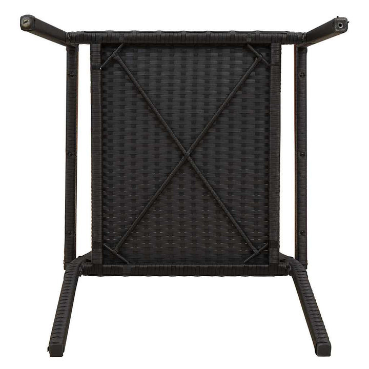 Have stapelstole 4 pcs Sort og Brunt PE rattan, Solid akacietræ
