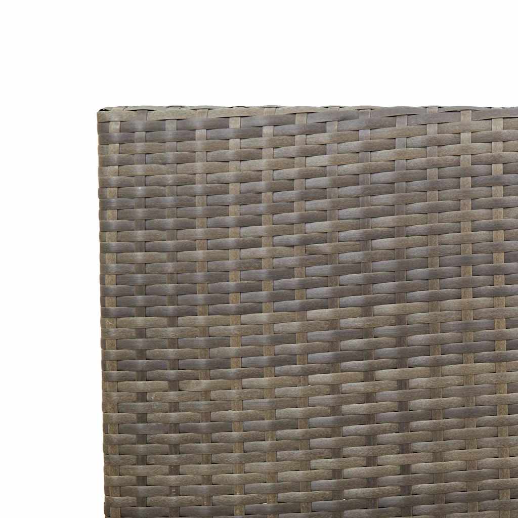 Have stapelstole 4 pcs Grå og Brun PE rattan, Solid akacietræ
