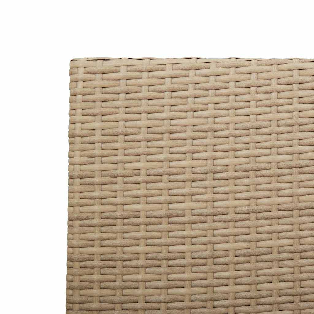 Have stapelstole 4 pcs Creme og Brun PE rattan, Solid akacietræ
